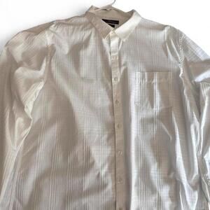 Marc Anthony - Men's White Textured Long Sleeves Button Down Shirt - Size XXL